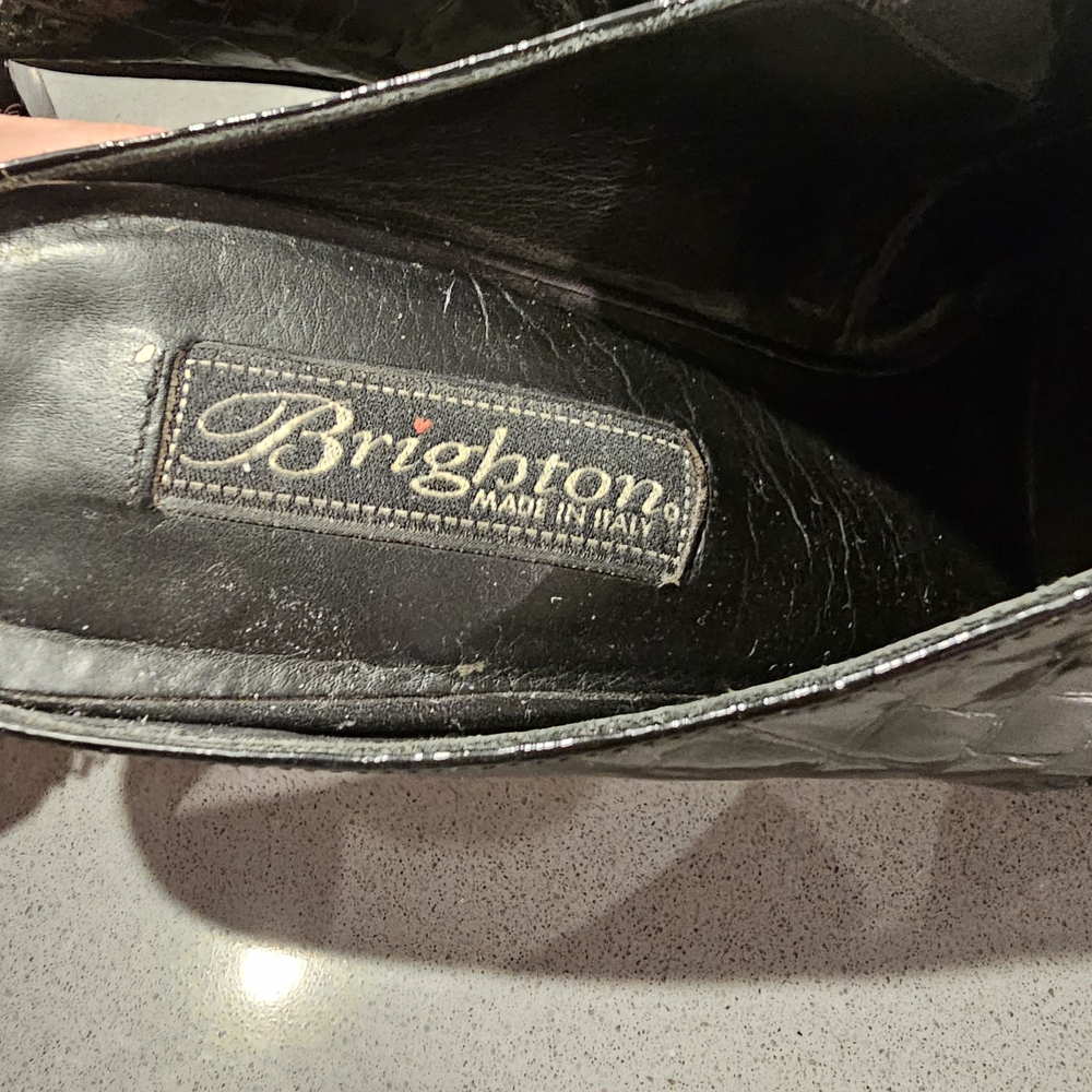 Brighton Twiggy Black and Silver Mules with Chain Detail EUC Size 8 - Picture 5 of 7